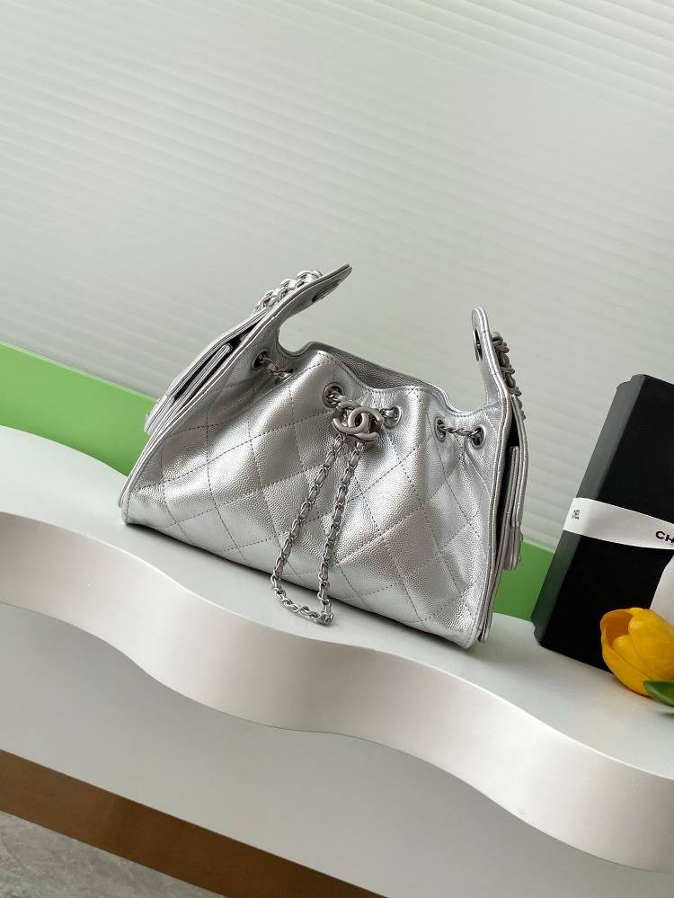 25p Mini NumberChanel Hobo Underarm Bag Hippie Underarm Bag SmallRetro gold coin button drawstring bucket bag with diamond grid pattern retro denim an