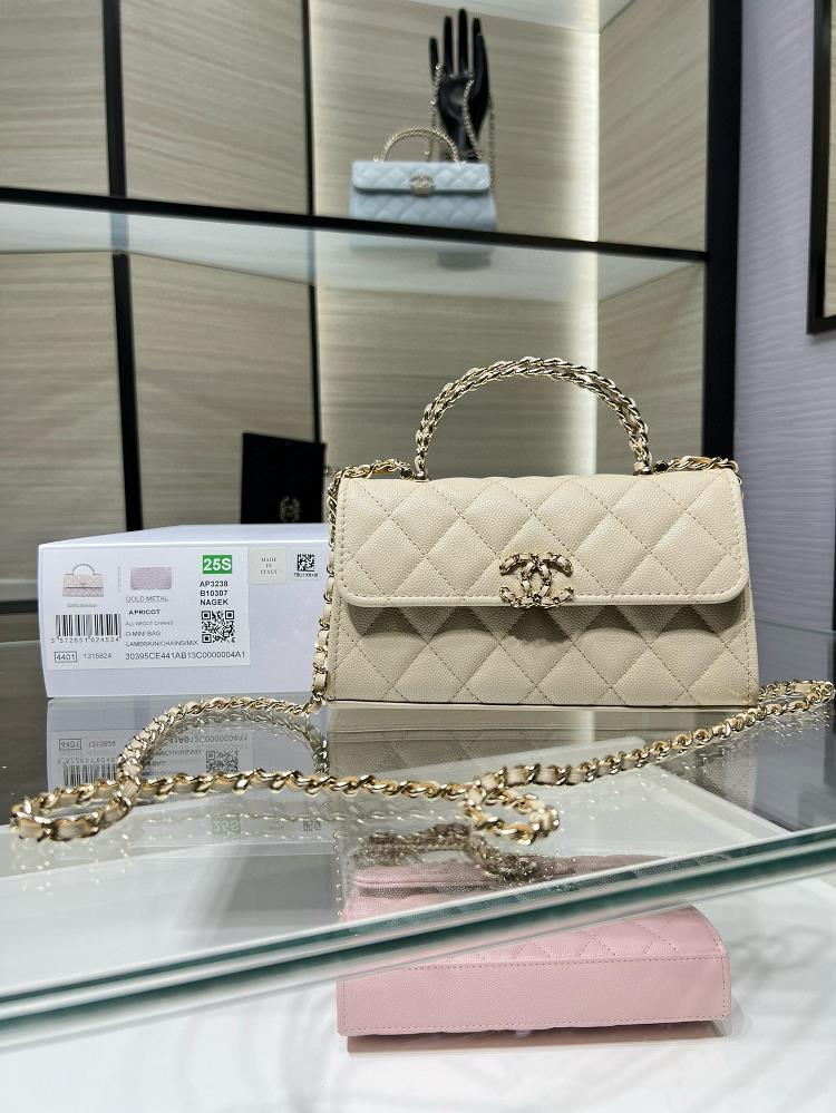 Ohanel 25s New Seasons Hottest Small Ball Leather Kelly Handle Bagmilk tea colorAP3238Y size 181045cm  professional luxury fashion brand agency bus